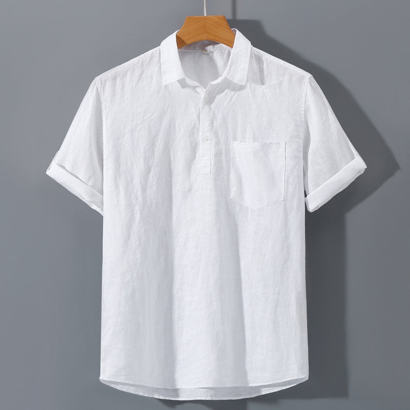 Herren Kurzarm Leinen Pullover Shirt – Ideal für den Sommer