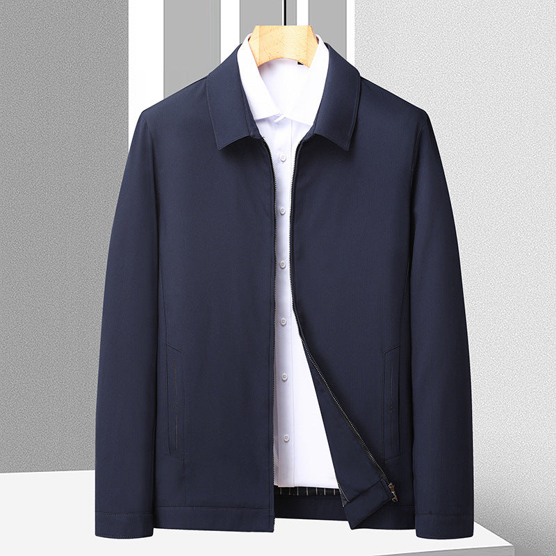 Herren Übergangsjacke aus Polyester mit Reißverschluss, Reverskragen und Seitentaschen – Leichte Windjacke für Frühling & Herbst