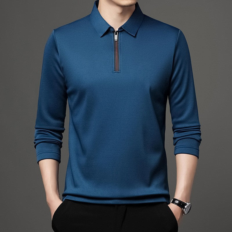 Herren Halb-Zipper Langarm-Poloshirt – Ideal für Frühling und Herbst