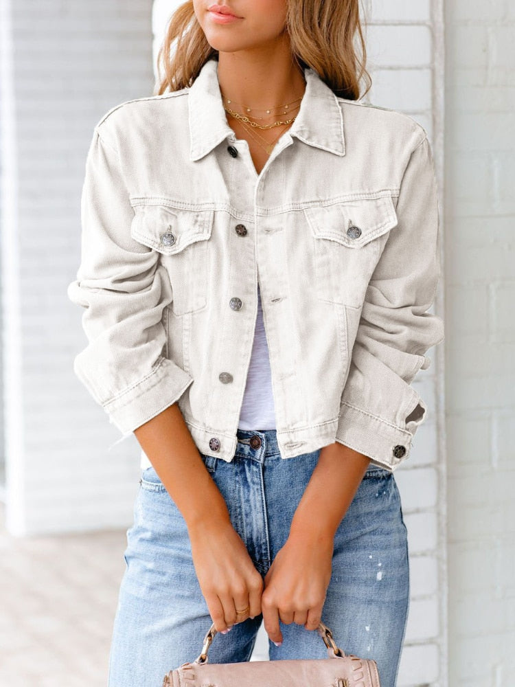 Jeansjacke in lockerer Passform mit Brusttaschen und Knopfleiste | Ideal für Frühjahr/Herbst