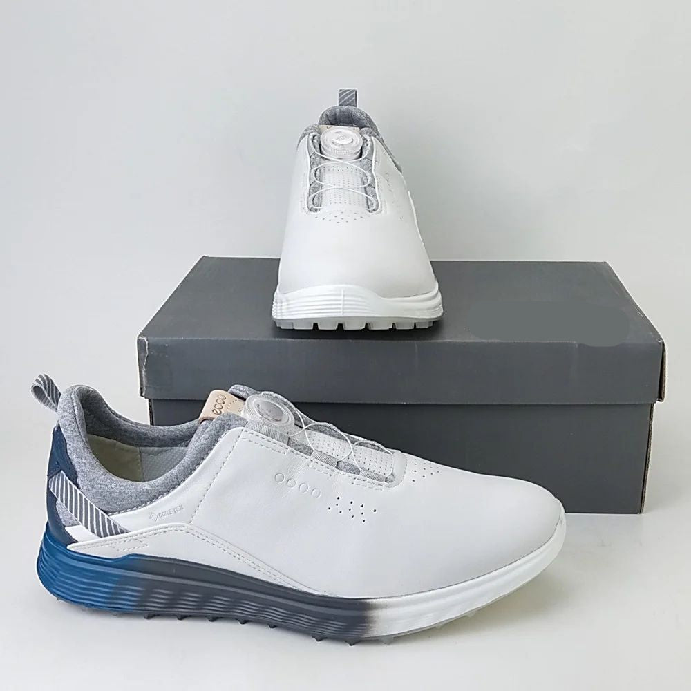 Herren Weiße Leder Wasserdichte Rutschfeste Sneaker – Atmungsaktiv, Echtes Rindsleder, Rundzeh, Business Freizeitschuhe - Ideal für Alle Jahreszeiten