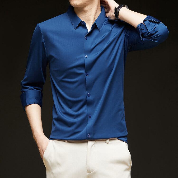 Slim Fit Herren-Langarm-Hemd mit Knopfleiste – Ideal für den Herbst