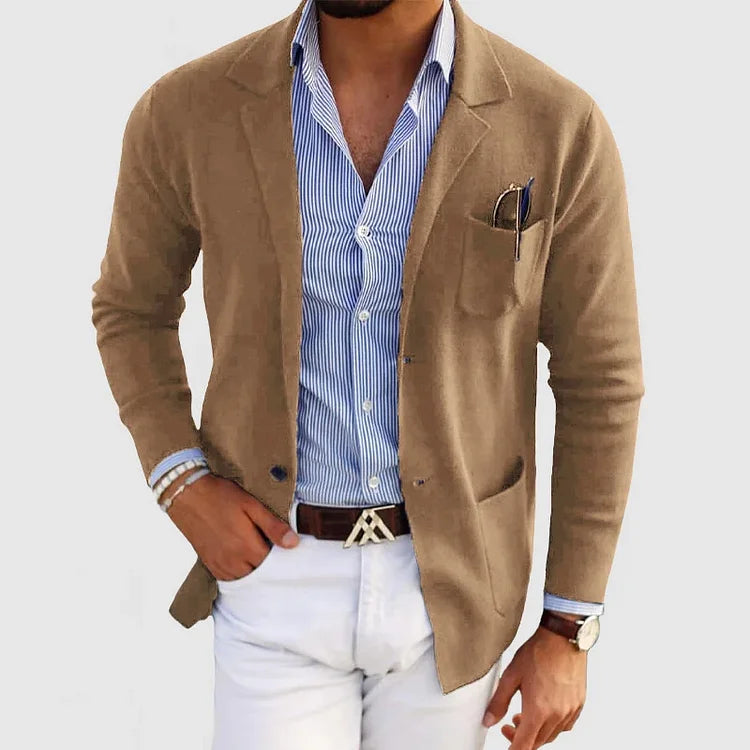 Klassischer Herren Einreiher-Blazer mit Knopfverschluss I Ideal für Herbst und Winter