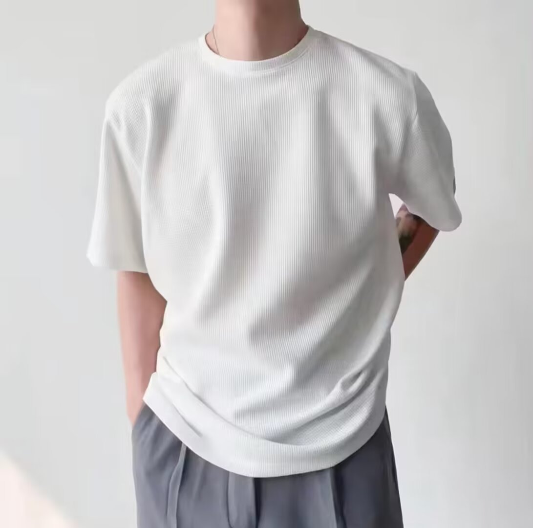 Waffelstrick-Halbarm-Pullover – Ideal für den Sommer
