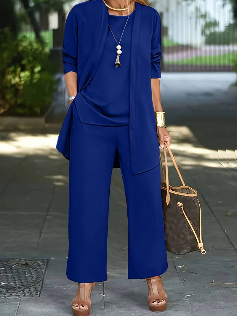 Elegantes Zweiteiler-Set mit Jacke & langer Hose | Ideal für Frühling & Herbst