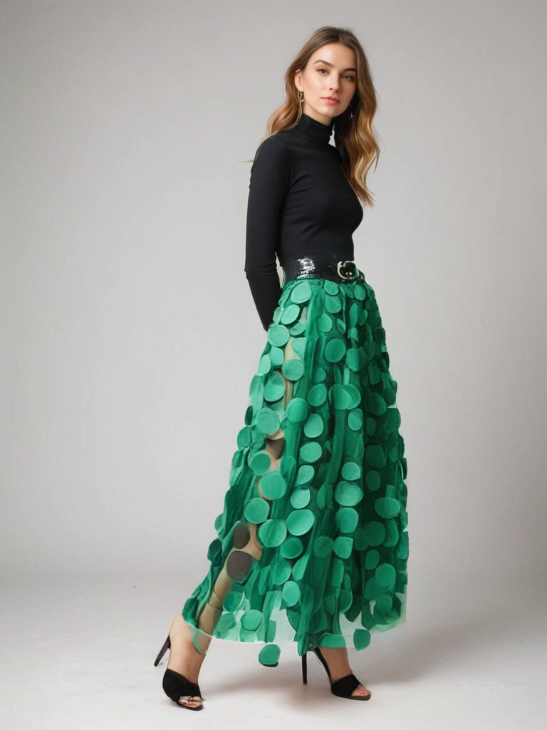 Tüllrock mit Polka-Dot-Muster & elastischem Bund | Ideal für Frühling & Herbst