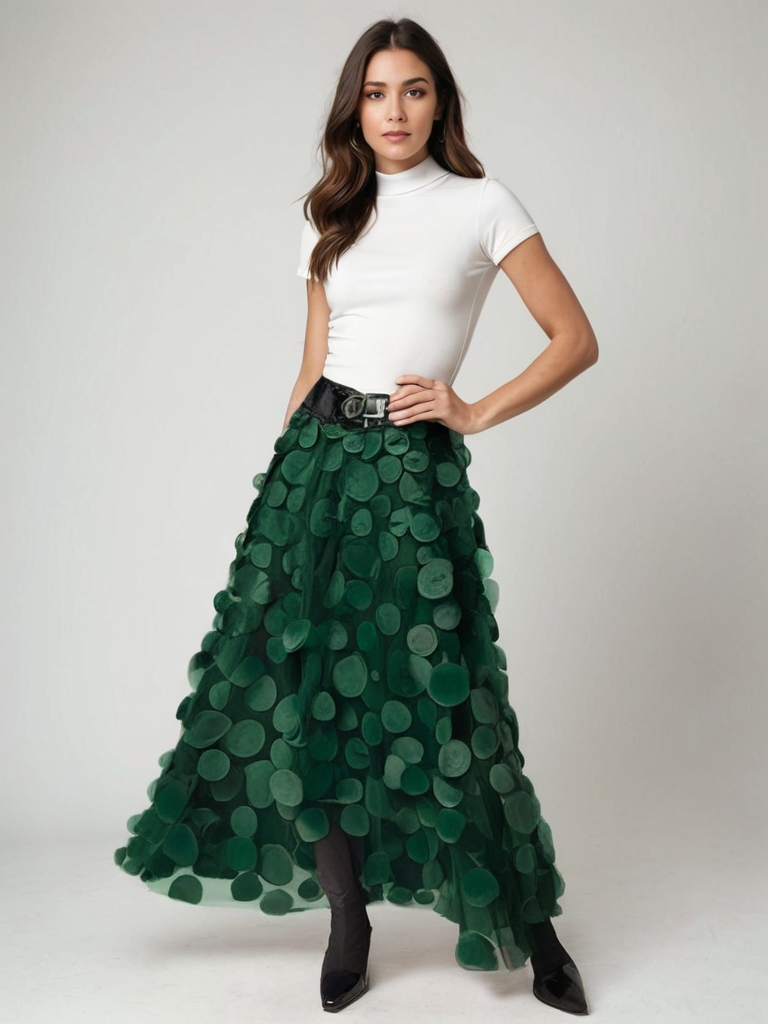 Tüllrock mit Polka-Dot-Muster & elastischem Bund | Ideal für Frühling & Herbst