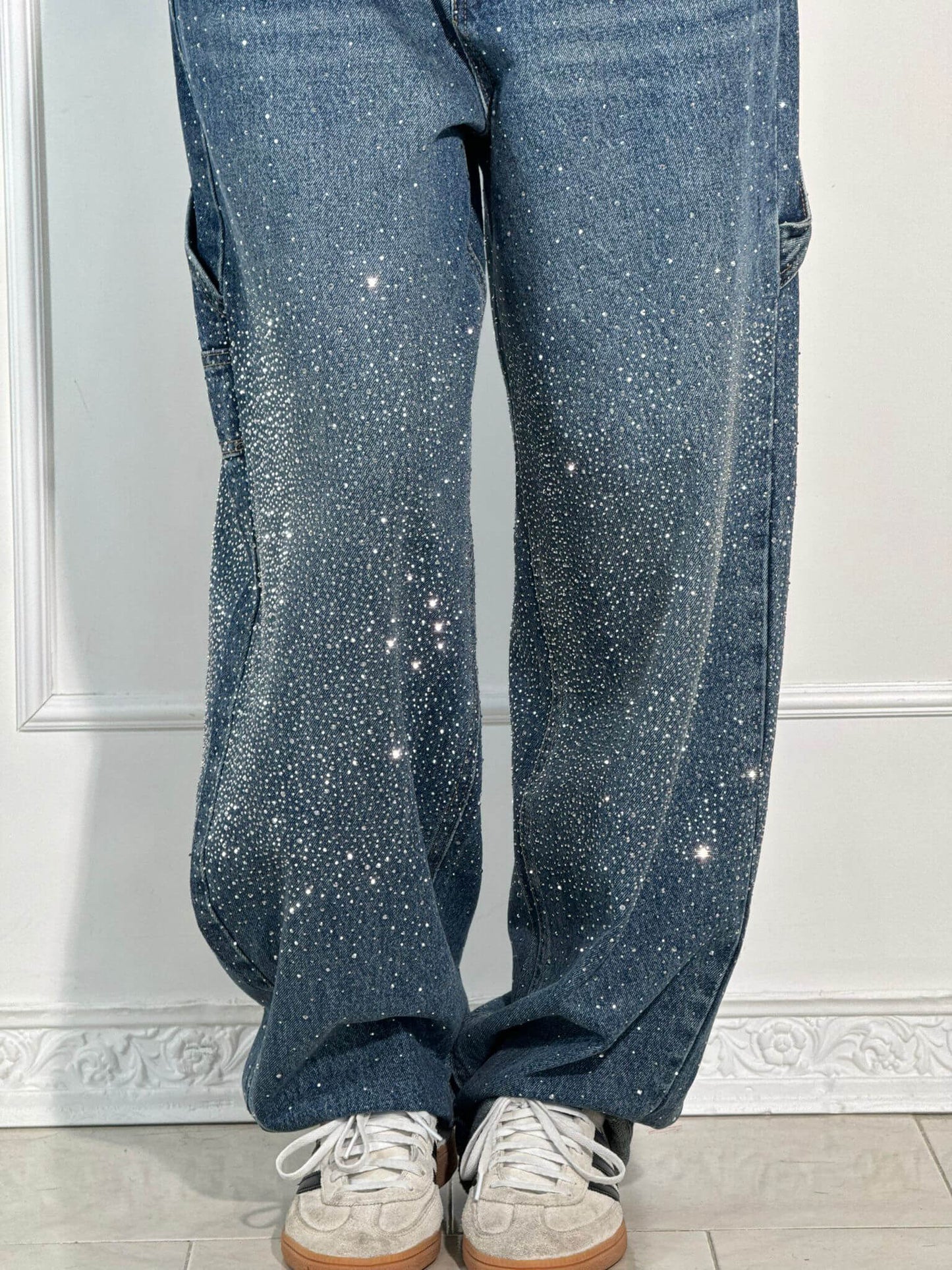 Weite Ballon-Jeans mit Strass-Details | Ideal für Frühling & Herbst