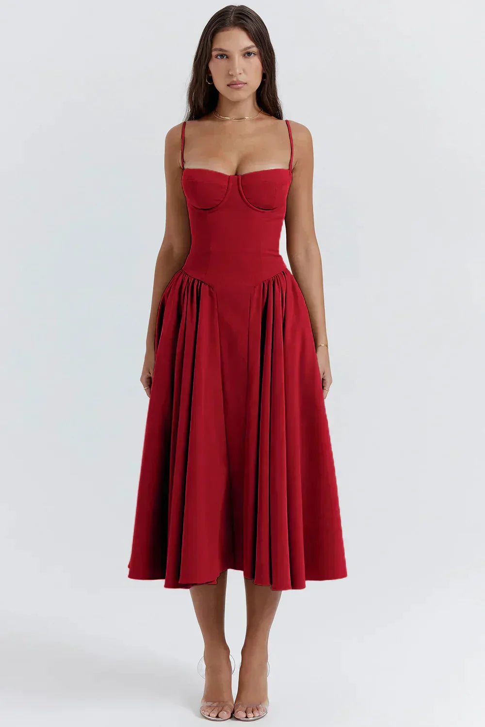 Schulterfreies Korsettkleid mit figurbetontem Oberteil | Ideal für Frühling und Sommer