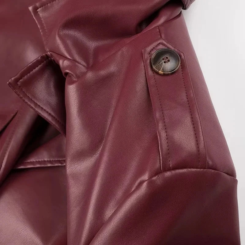 Lange Damenjacke mit Schnürdetails | Ideal für Herbst & Winter