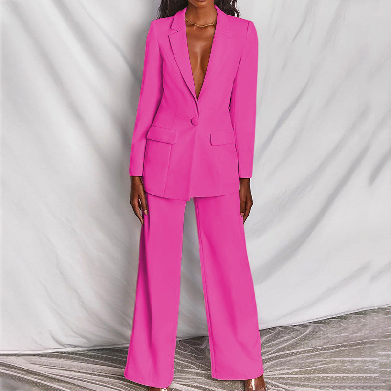 Zweiteiliges Damen Set mit Blazer und Hose aus Atmungsaktivem Stoff I Ideal für Frühling und Herbst