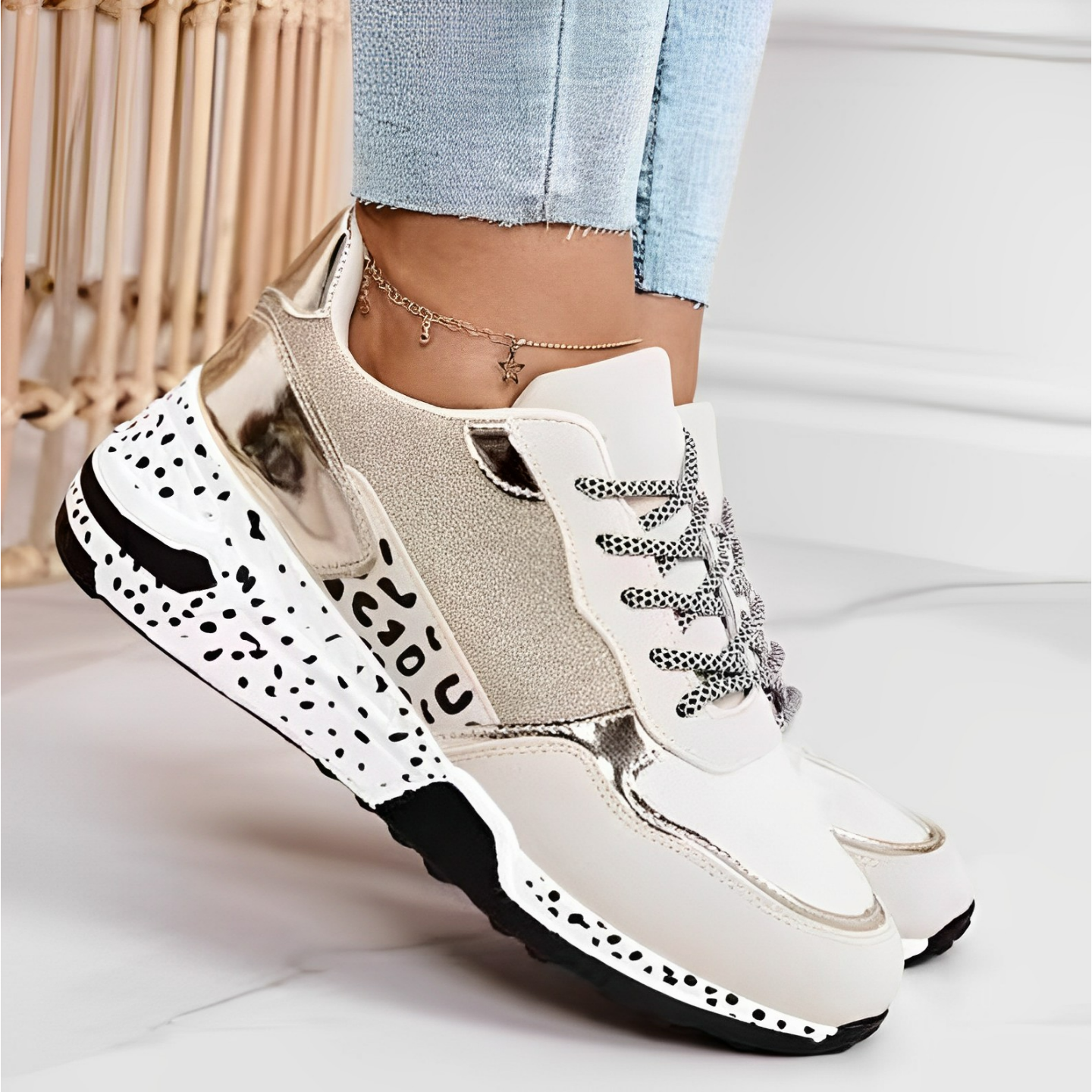 Leichte, atmungsaktive Sportschuhe mit gepolsterter Sohle | Ideal für Frühling und Sommer