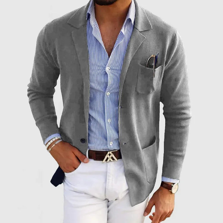 Klassischer Herren Einreiher-Blazer mit Knopfverschluss I Ideal für Herbst und Winter