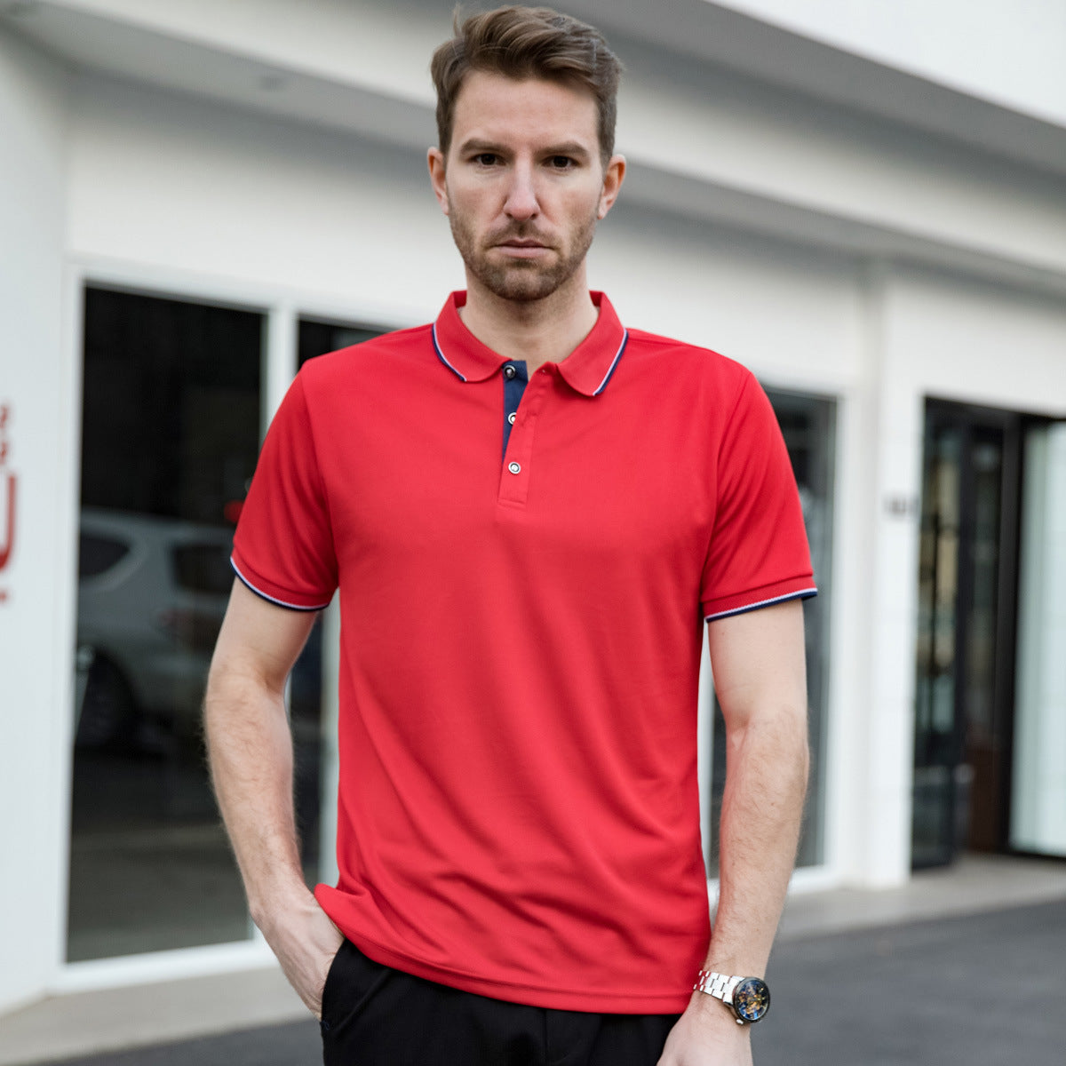 Herren Leichtes Polohemd mit Reverskragen Kurzarm | Ideal für den Sommer