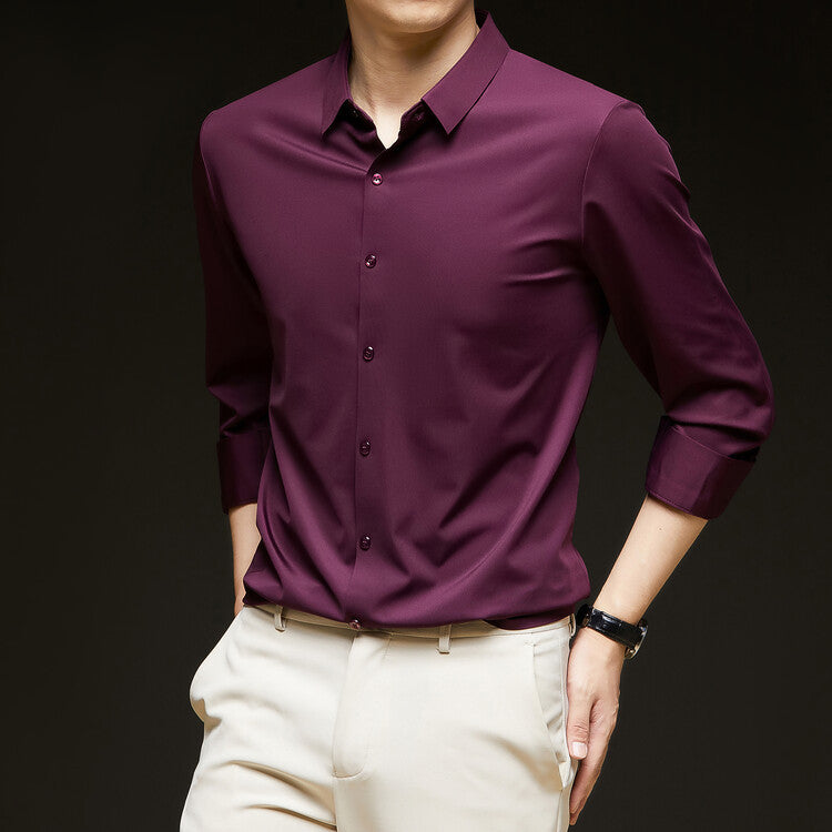 Slim Fit Herren-Langarm-Hemd mit Knopfleiste – Ideal für den Herbst