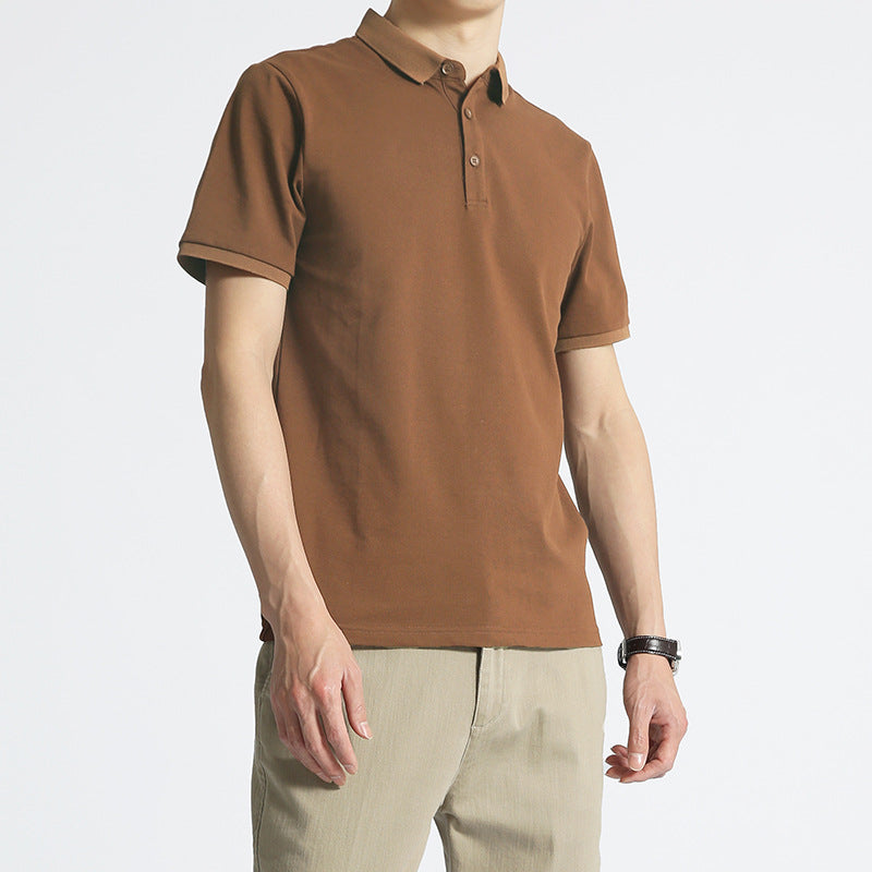 Herren Einfarbiges Kurzarm-Lapel-T-Shirt – Ideal für den Sommer