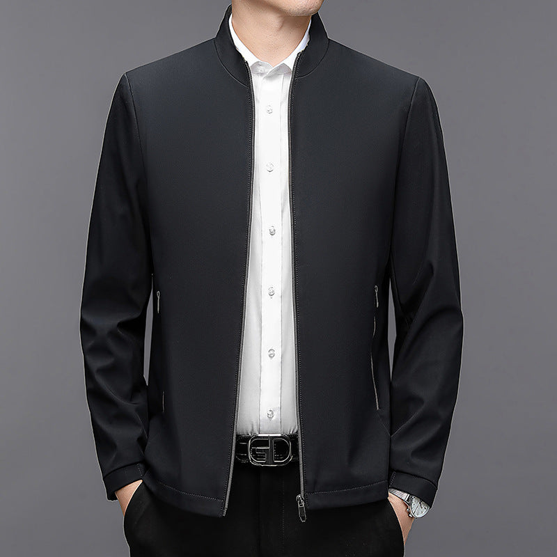 Herren Stehkragen Leichtgewichtjacke mit Seitentaschen | Ideal für Frühling & Herbst