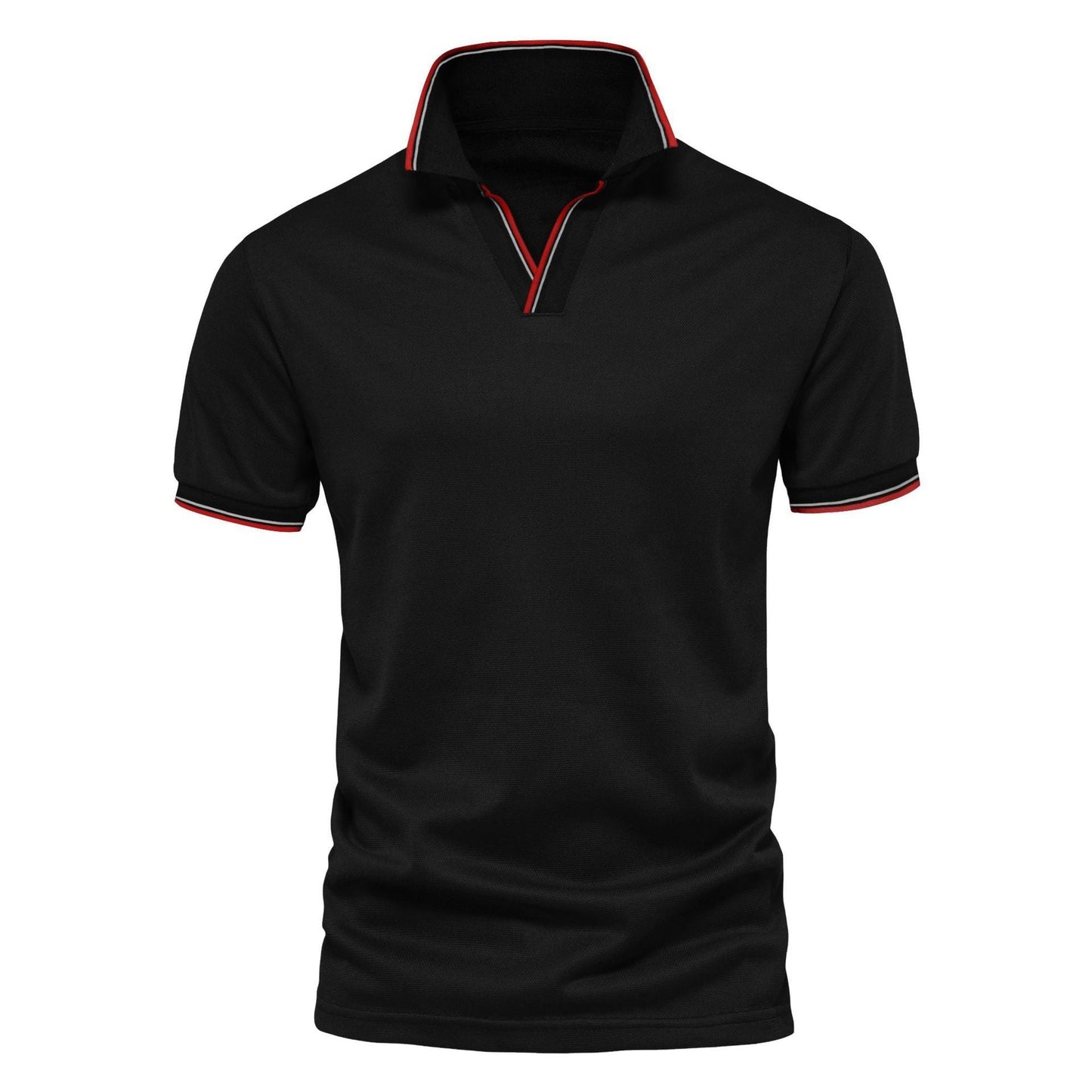 Herren Unifarbenes V-Ausschnitt Kurzarmshirt – Perfekt für den Sommer