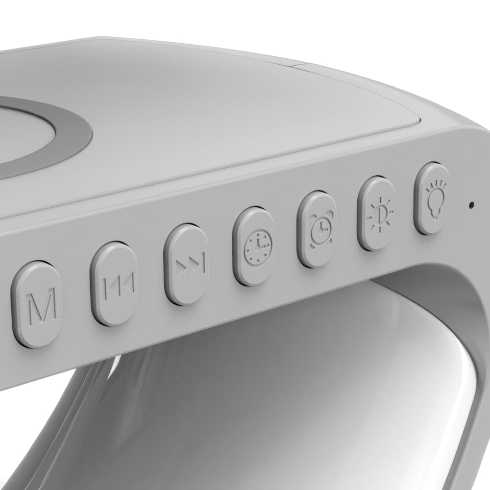 Intelligenter LED-Wecker mit kabelloser Ladestation