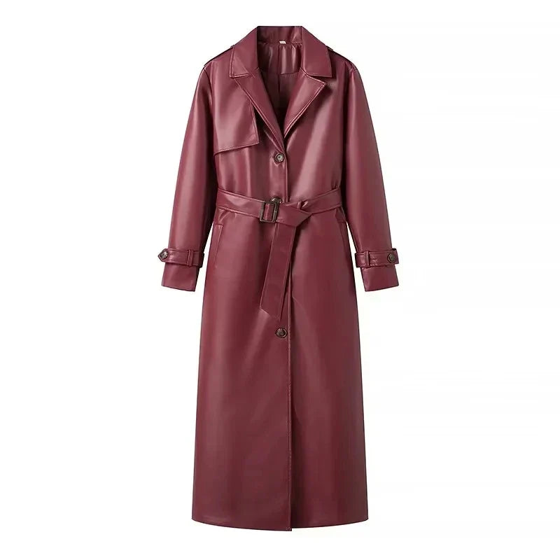 Lange Damenjacke mit Schnürdetails | Ideal für Herbst & Winter
