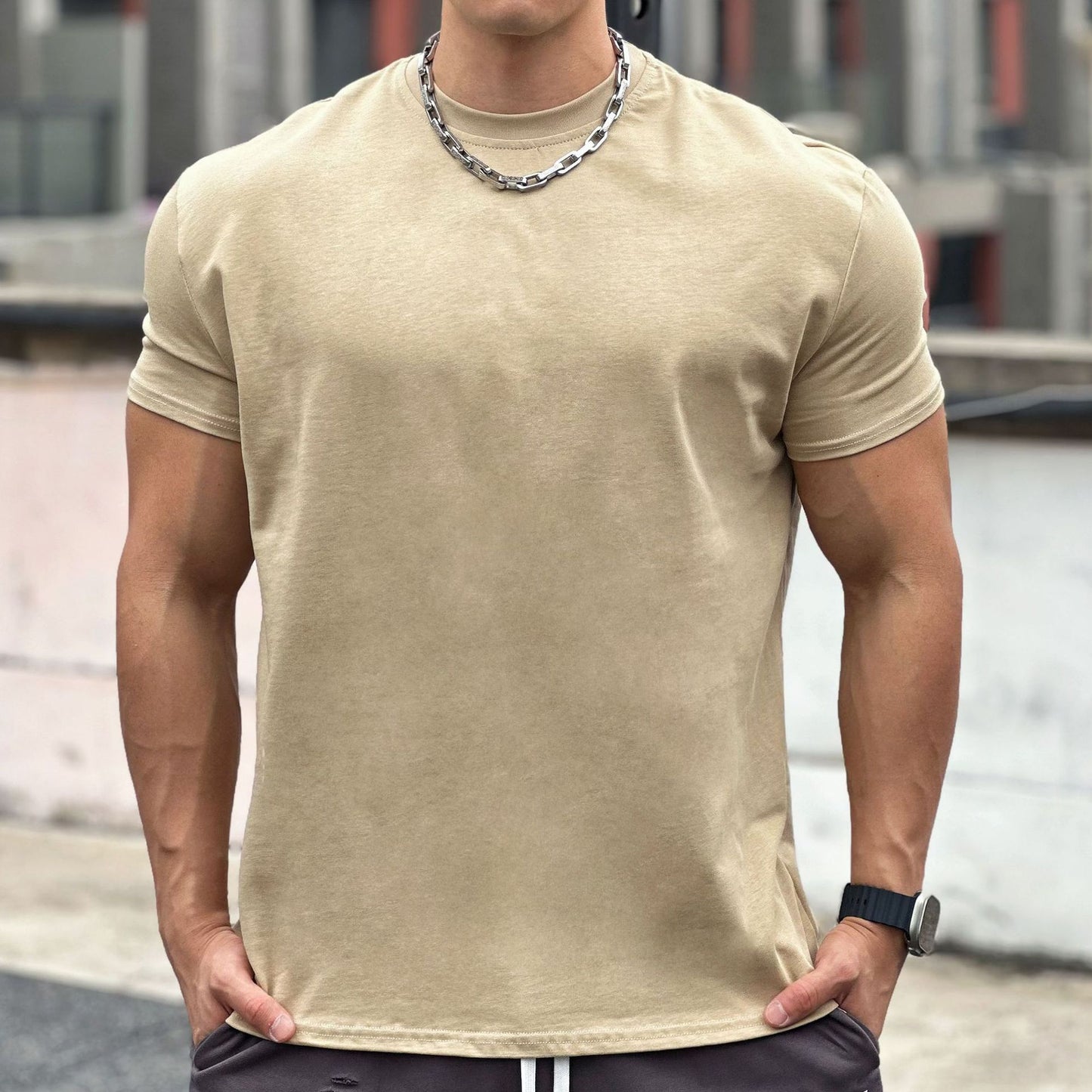 Baumwolle Sportshirt mit Lockerer Passform und Kurzen Ärmeln – Ideal für den Sommer