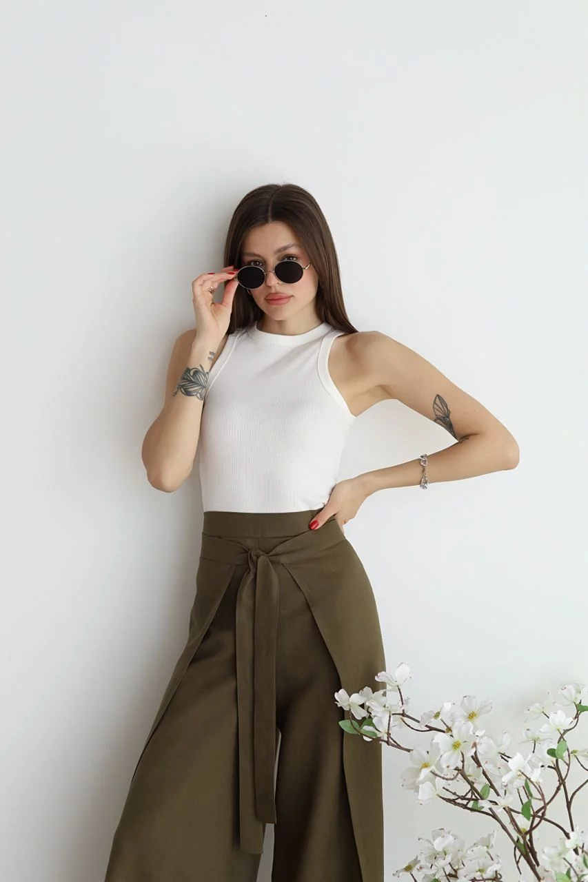 Leanna - Leinenhose mit weitem Bein