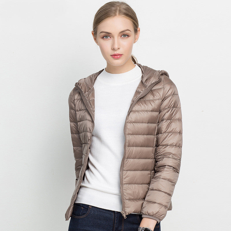 Leichte Daunenjacke Women Short Hooded Super Lightweight - Ideal für jeden Tag