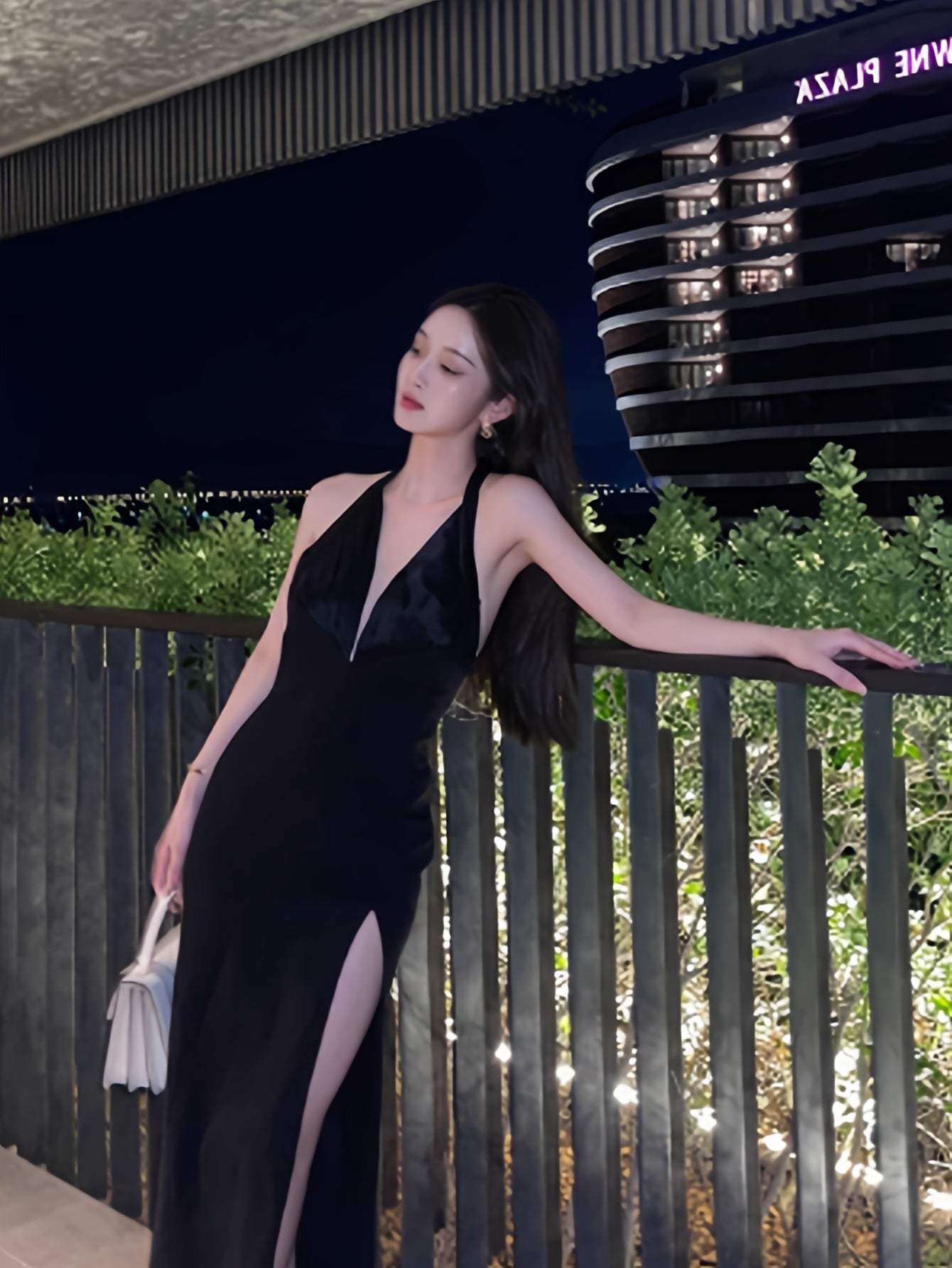 Verführerisches Satin Bodycon Midi-Kleid für Damen – V-Ausschnitt, rückenfreies Design, Elegant