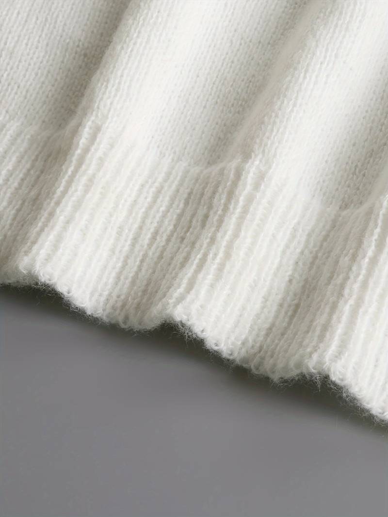 Pullover mit tiefem V-Ausschnitt und Knotendetail auf der Vorderseite | Ideal für Frühling und Herbst