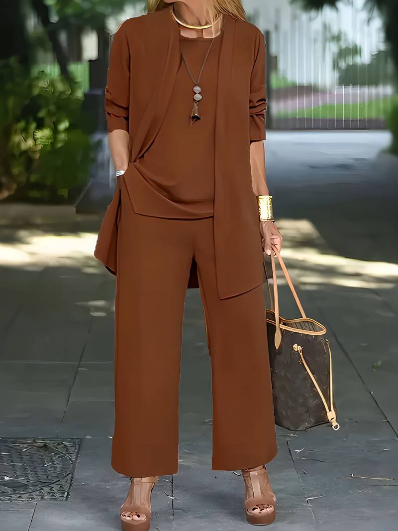 Elegantes Zweiteiler-Set mit Jacke & langer Hose | Ideal für Frühling & Herbst