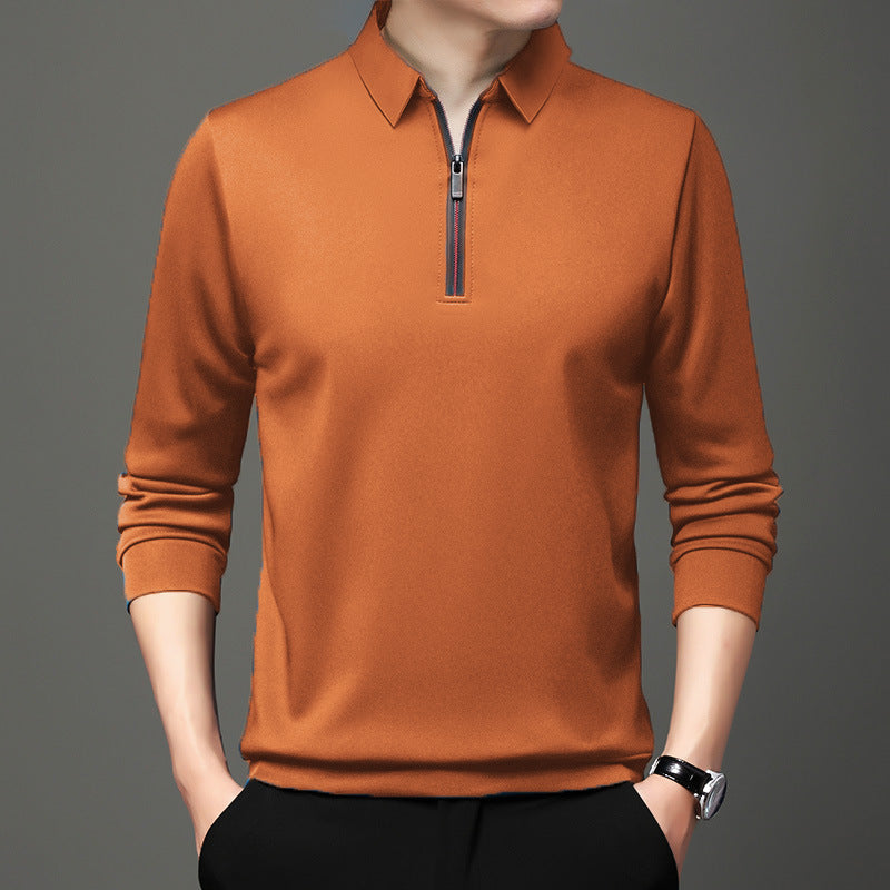 Herren Halb-Zipper Langarm-Poloshirt – Ideal für Frühling und Herbst