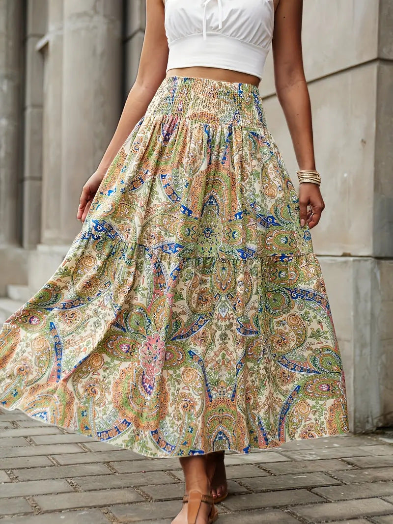 Blumenprint Chiffon A-Linien-Rock | Ideal für den Sommer