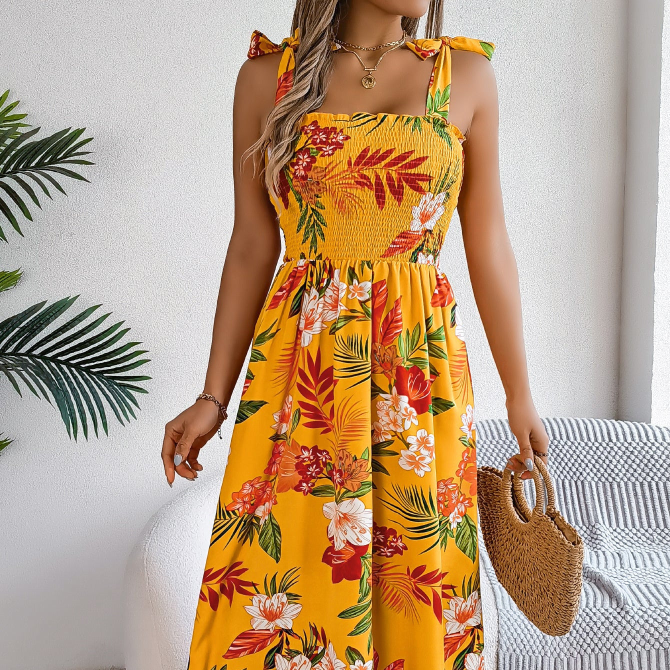 Elegantes Ärmelloses Korsettkleid mit Blumenmuster | Ideal für den Sommer