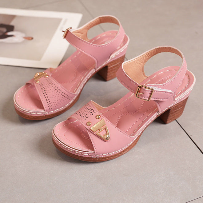 Sandalen mit Schnallenriemen und Chunky-Absatz | Ideal für den Sommer