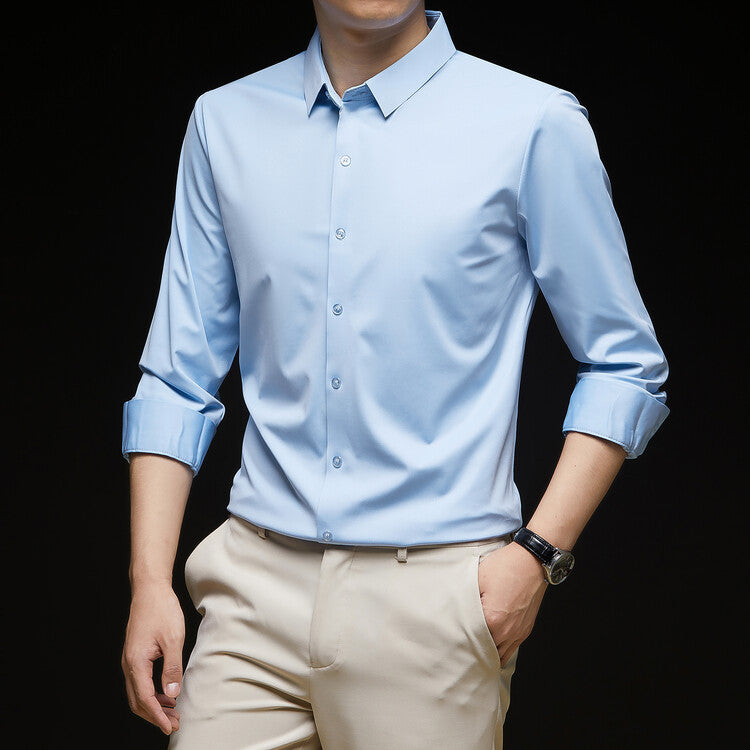 Slim Fit Herren-Langarm-Hemd mit Knopfleiste – Ideal für den Herbst