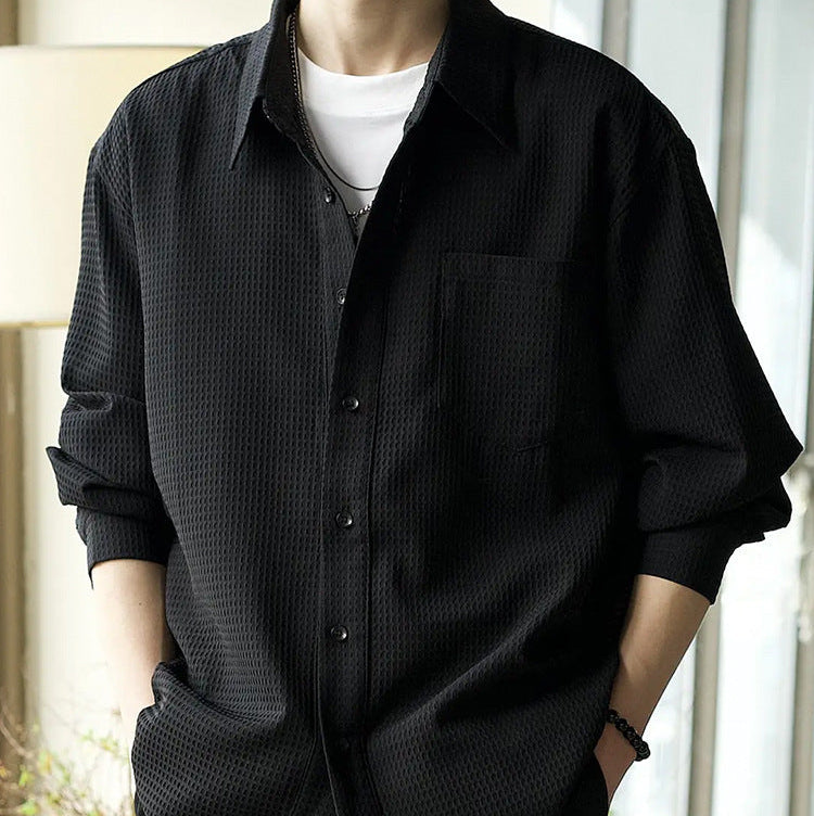 Herren Langarm Leichtgewicht Cardigan Shirt – Ideal für den Sommer