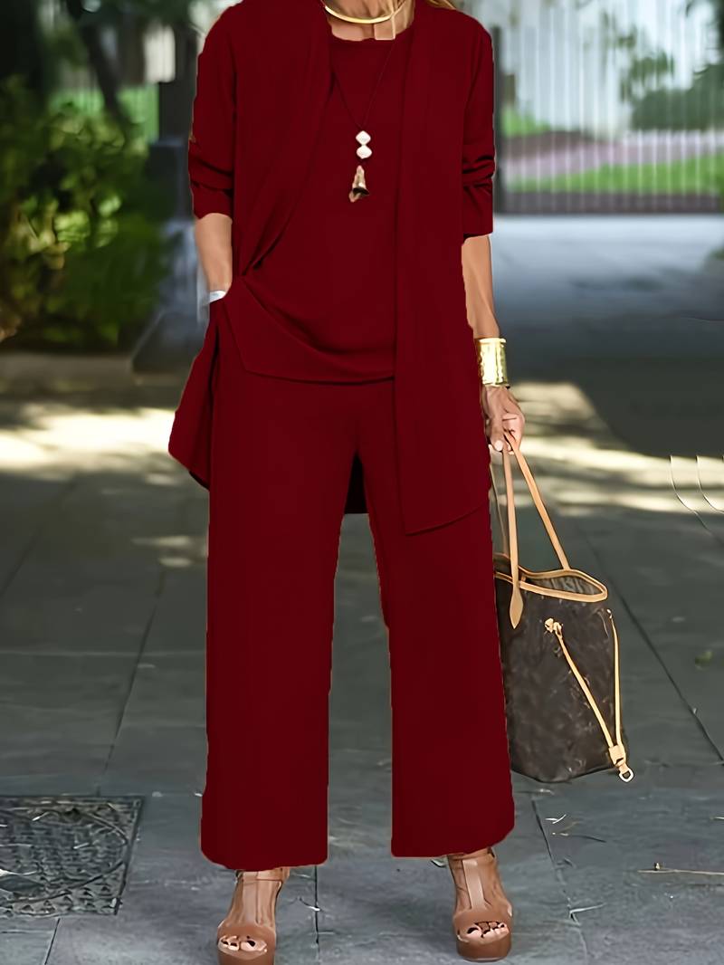 Elegantes Zweiteiler-Set mit Jacke & langer Hose | Ideal für Frühling & Herbst