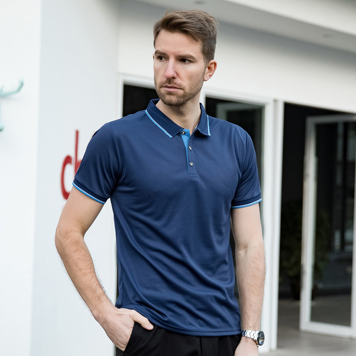 Herren Leichtes Polohemd mit Reverskragen Kurzarm | Ideal für den Sommer