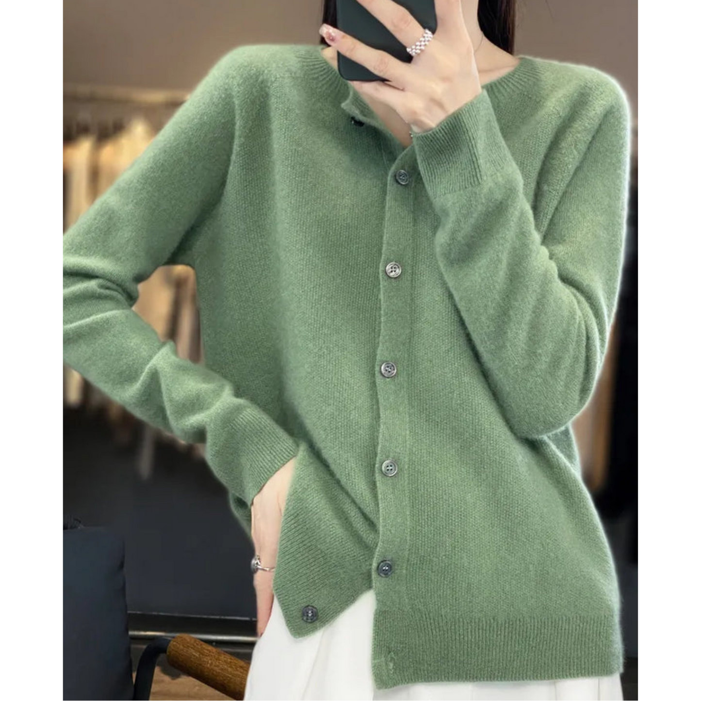 Weiche Strickjacke mit Rundhalsausschnitt | Ideal für Herbst und Winter