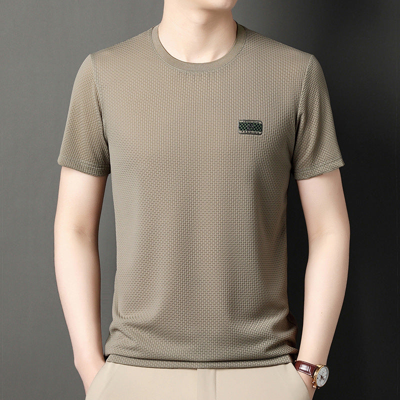 Herren Jacquard Kurzarm-Pullover – Ideal für den Sommer