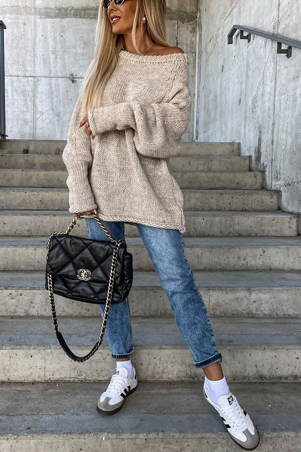 Damen Oversize Strickpullover – Ideal für Herbst & Winter