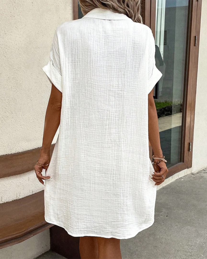 Langärmeliges Hemdkleid für Damen mit Knopfleiste | Ideal für Frühling und Herbst