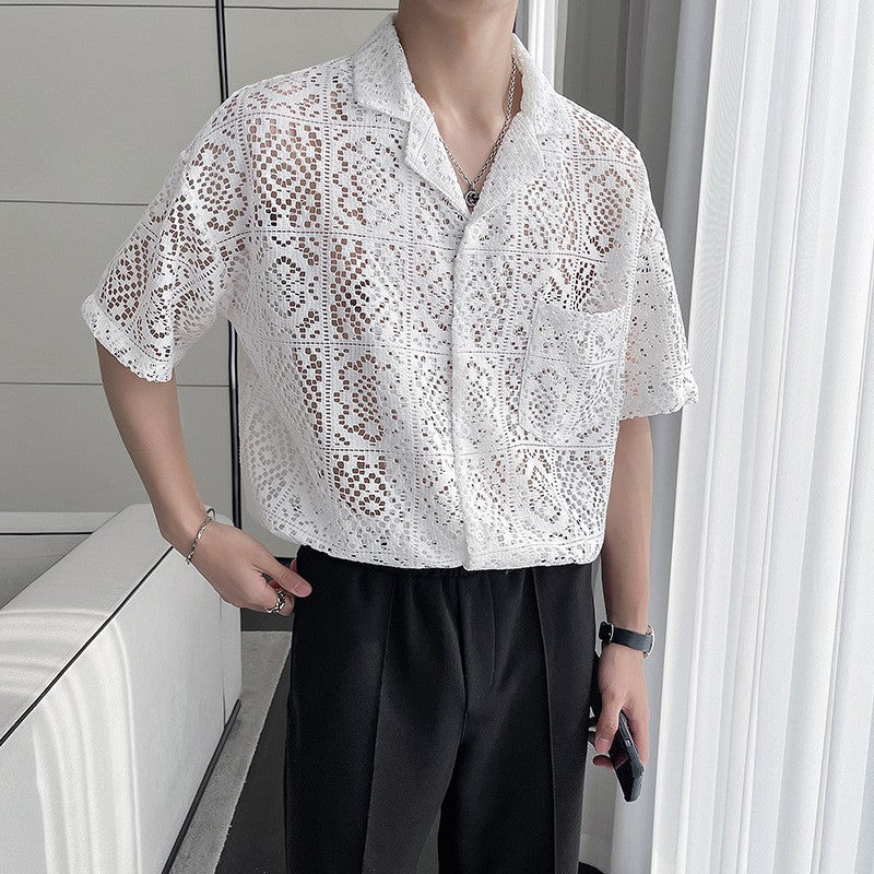 Herren Loose Fit Kuba-Kragen Hemd – Ideal für den Sommer