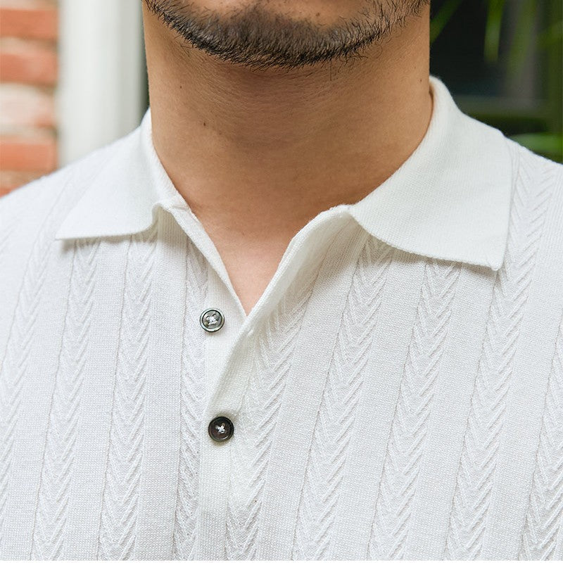 Herren Slim-Fit Kurzarm Strickshirt I Ideal für den Sommer
