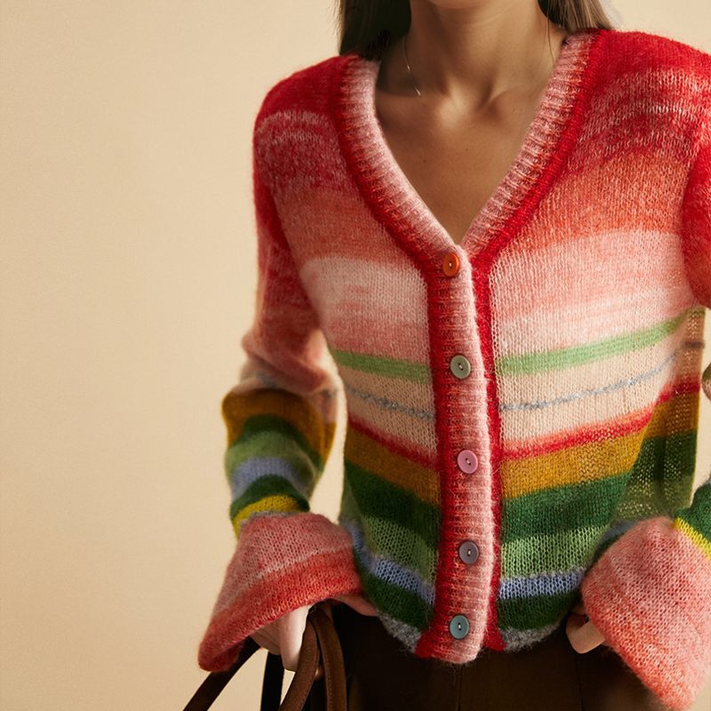 Damen Strickcardigan mit V-Ausschnitt | Ideal für Herbst/Winter