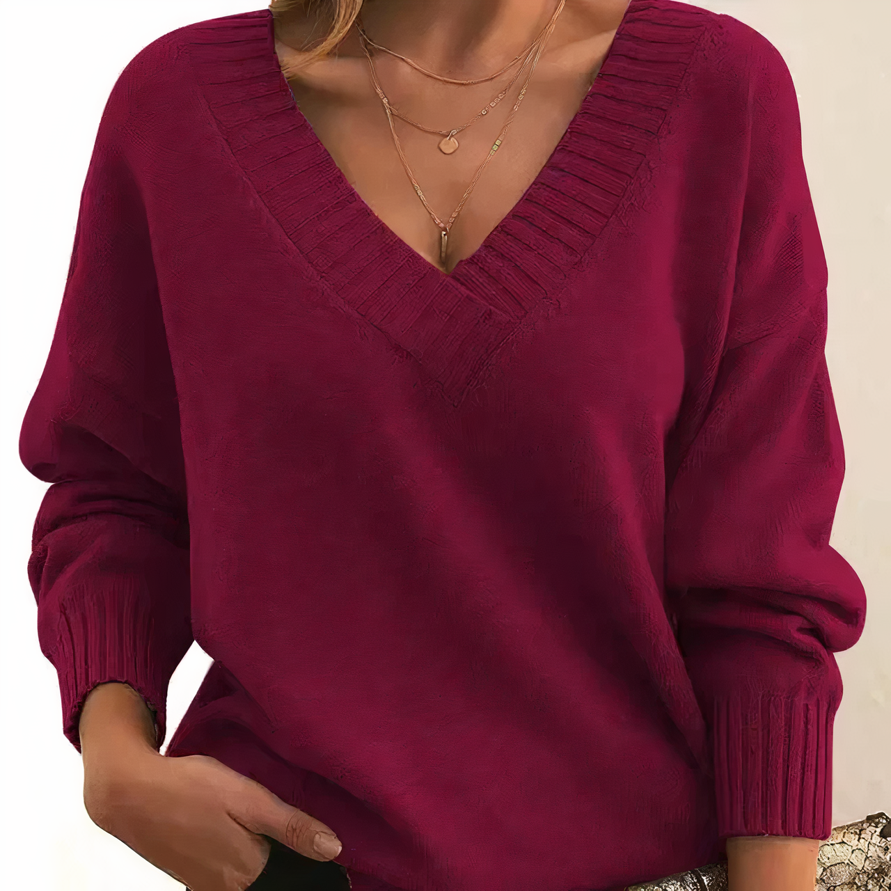 Weicher Strickpullover mit V-Ausschnitt | Ideal für den Herbst
