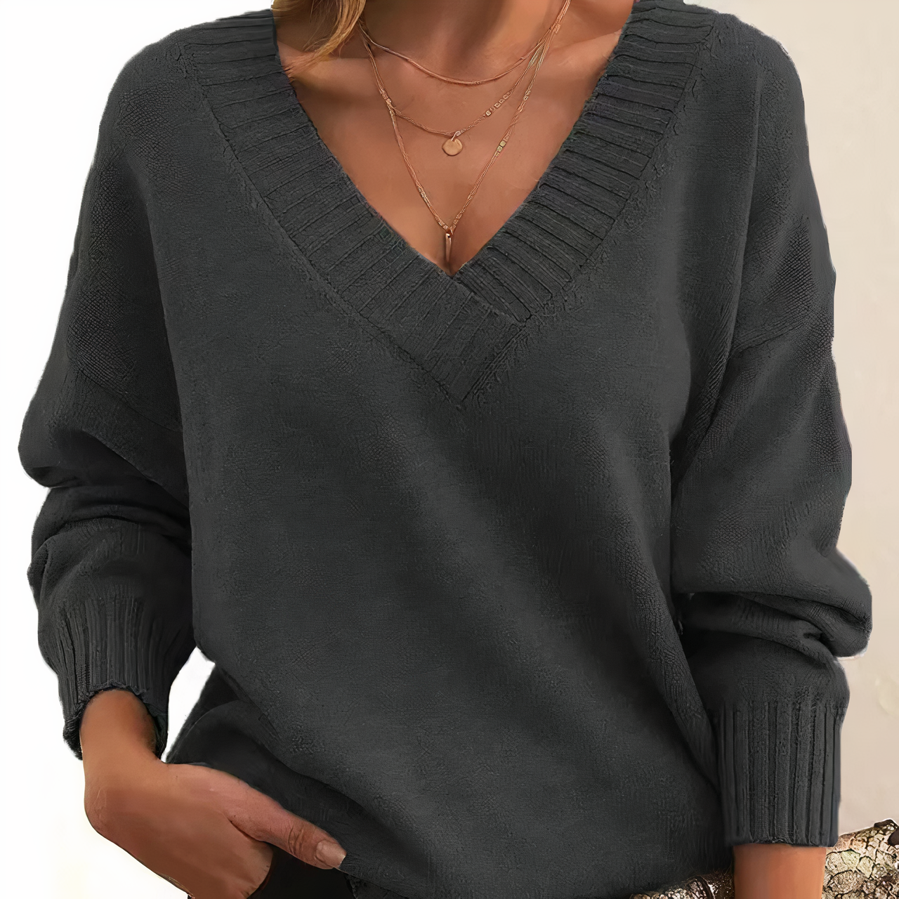 Weicher Strickpullover mit V-Ausschnitt | Ideal für den Herbst