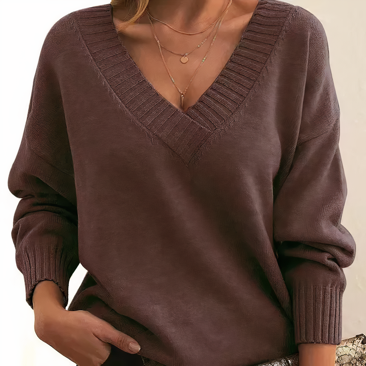 Weicher Strickpullover mit V-Ausschnitt | Ideal für den Herbst