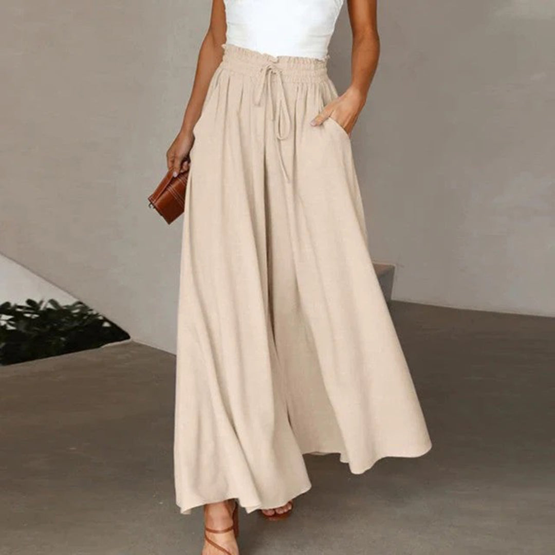 Elastische Sommerhose mit weitem Bein – Ideal für Sommer