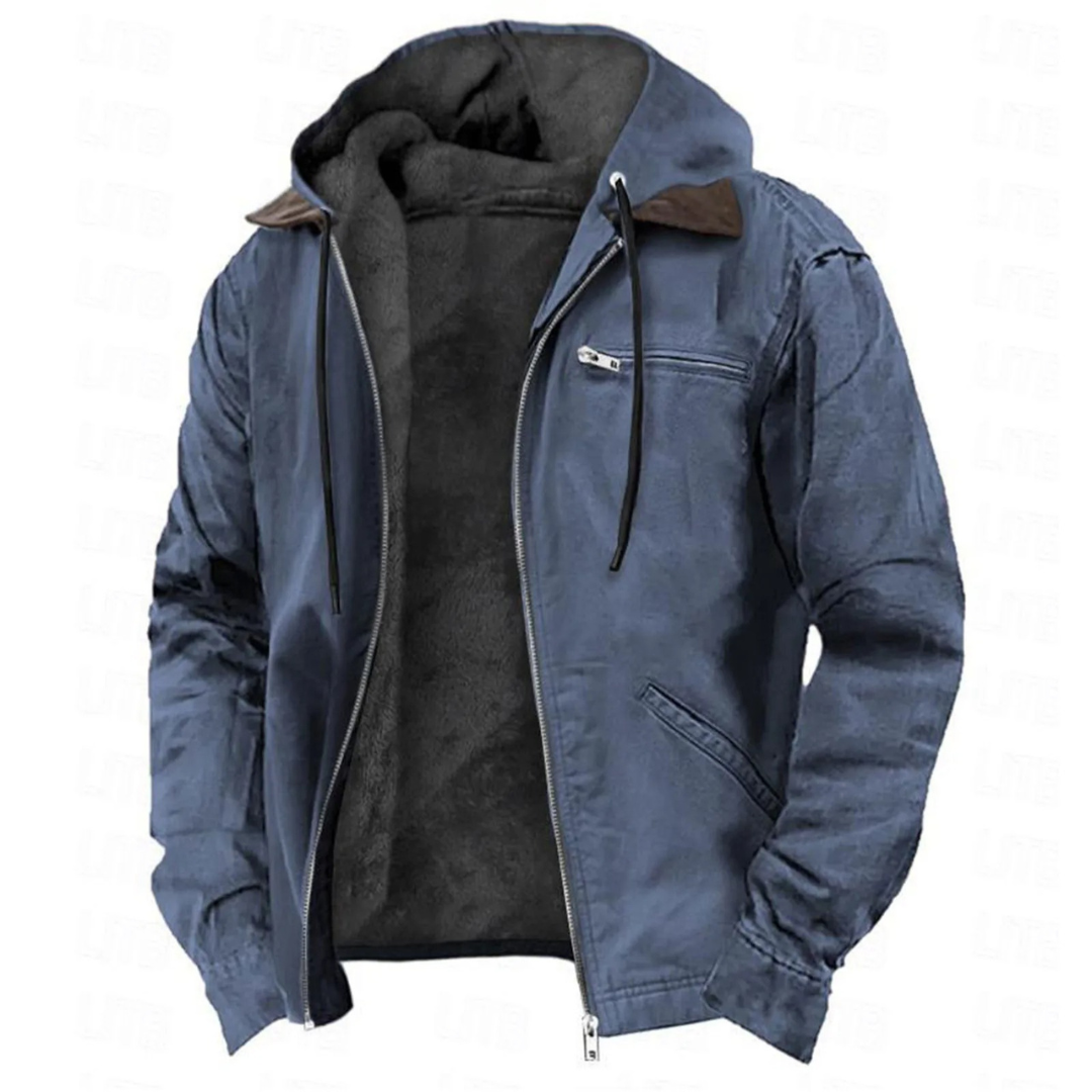 Herren-Funktionsjacke mit Kapuze und Warmfutter in lockerer Passform | Ideal für Herbst und Winter